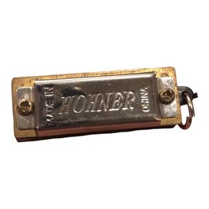 Vintage 1980s Hohner Mini Harmonica Keychain Charm 1.25”